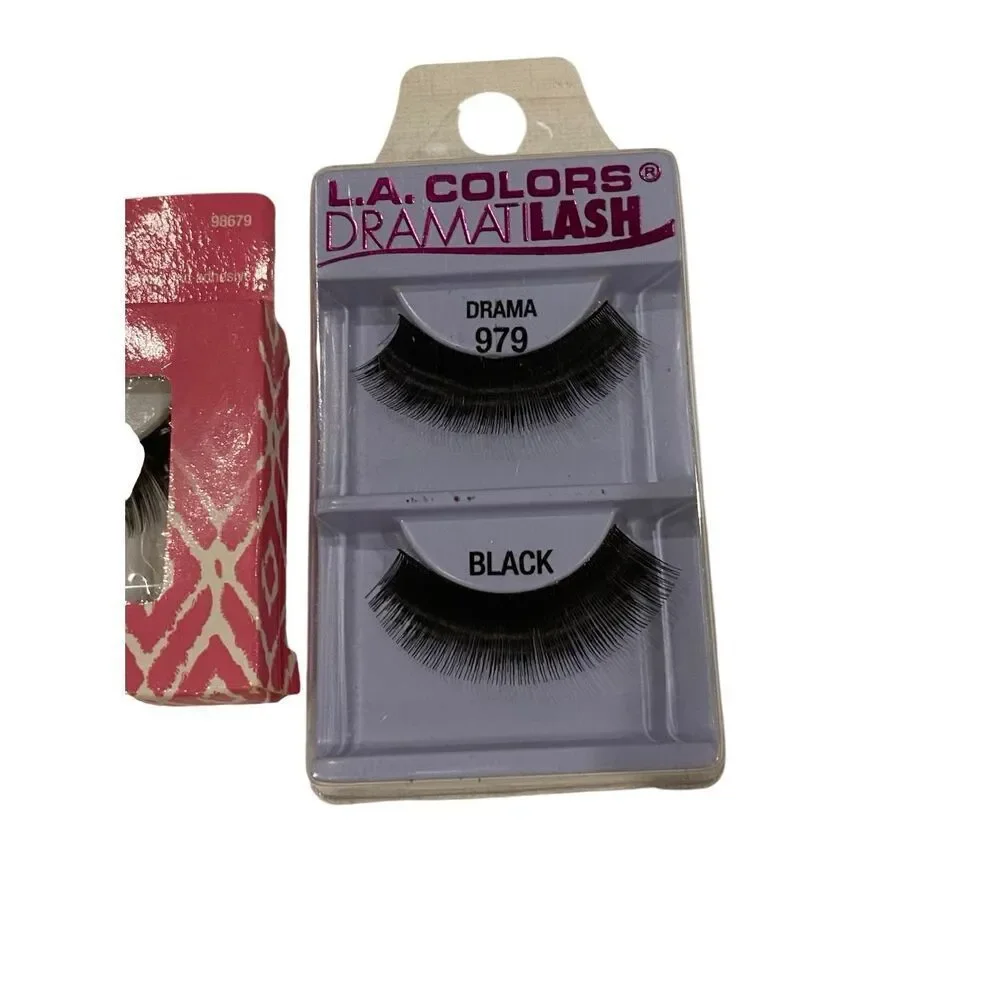 Lot of 2 LA Colors Dramatic Lash 979 Black Diamond Be Mine False Strip Lashes